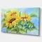 Designart - Three Sunflowers - Floral Art Canvas Print